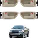 Interior Door Handles Set W/ Bezel (4Pcs), Compatible with 2000-2007 Toyota Avalon Sequoia TundraCrew Cabs), Beige, Front & Rear Inside Left Driver & Right Passenger | 69206-0C030-E1,69205-0C030-E1