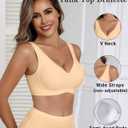 Avidlove Wireless Bras for Women Seamless Jelly Full Coverage Bralette (Beige, L)
