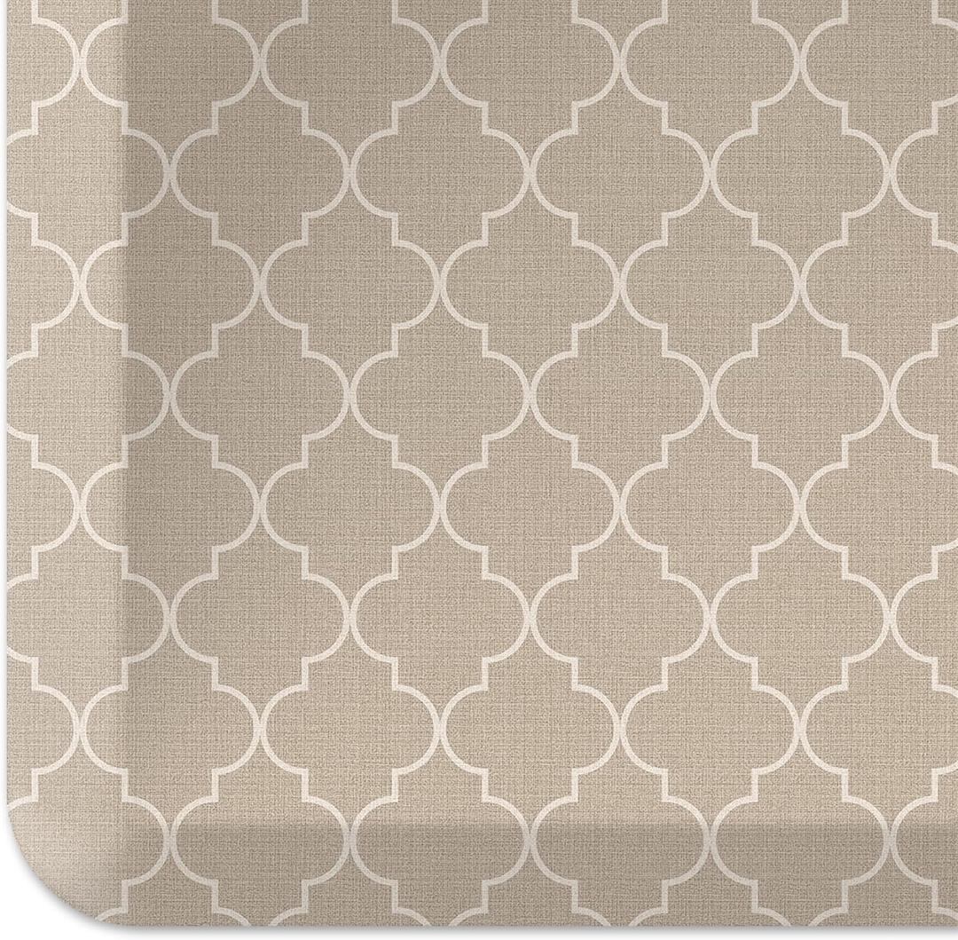 GelPro Anti-Fatigue Designer Comfort Kitchen Floor Mat, 20x32, Trellis Khaki Stain Resistant Surface with 3/4 Thick Ergo-Foam Core for Health and Wellness GelPro Anti-Fatigue Designer Comfort Kitchen Floor Mat, 20x32, Trellis Khaki Stain Resistant Surface with 3/4 Thick Ergo-Foam Core for Health and Wellness