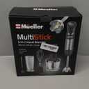 Mueller Multistick 800W 4-in-1 Immersion Blender Handheld, 12 Speed Hand Mixer - Turbo Boost, Heaviest Duty Copper Motor, Titanium Blades Hand Blender, Milk Frother Wand, Whisk, Beaker, Chopper, Grey 