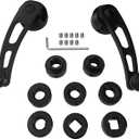 X-AVION 2PCS (1 Pair) Car Window Crank Handle Black Anodized Winder Billet Aluminum Universal Car Wagon Door Window Winder Crank Riser Replacement