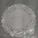 Regency Wraps Paper Lace Doilies, 10 Round Pack of 25 for Decorative Table Display of Cakes, Desserts, Appetizers for Weddings and Parties, White