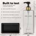 Glass Hand and Dish Soap Dispenser Set by Brighter Barns - Kitchen Soap Dispenser Set with Tray & Pump - Refillable Glass Bottles for Sink - Neutral Kitchen Accessories for Airbnb, Restaurants (Clear)