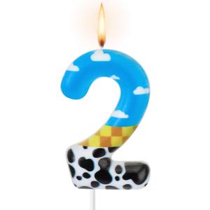 Threlaco Toy Inspire Game Birthday Number Candles Cartoon Cake Topper Cartoon Cake Decorations Birthday Decoration Supplies for Boy Girl Party Decor Supplies(Number 2)
