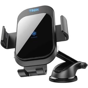 TRON Wireless Car Charger Mount, 15W Fast Charging, Auto-Clamping Dashboard/Windshield/Air Vent Phone Holder for iPhone, Android, not Compatible with Google Pixel