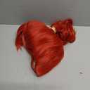 Half and Half Diluc Cosplay Wig Red Ponytail Princess Wig with Bangs Red Pigtail Wigs for Women Men Halloween Party