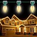 110PCS Magnetic Christmas Light Clips, C7/C9 Christmas Light Clips, Extra Strong Magnetic Christmas Lights Hooks for String Light Outdoor Patio Lighting, Metal Surface Roof Fence Railing Gutter, Clear (110PACK)