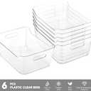 Tiawudi 6 Pack Plastic Storage Bins, Extra Large Pantry Organizer, 13.5" x 10" Clear Storage Containers and Organizer Bins, Multi-Use Bins for Home, Kitchen, Closet and Cabinet
