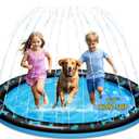 67" Dog Splash Pad, Heavy Duty Non-Slip Sprinkler Play Mat, Summer Outdoor Water Toys for Toddlers 1-3 & Kids 4-8