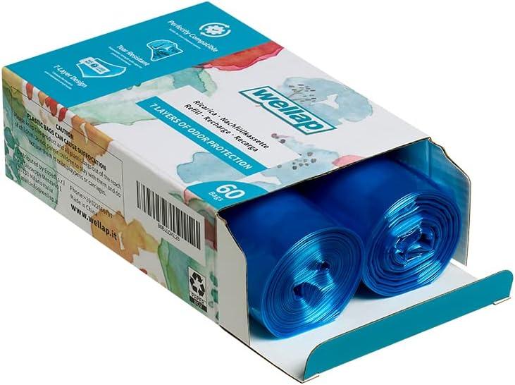 Litter Box Waste Drawer Liners Roll Refill, Compatible with Litter Genie and Litter Genie Plus, with 60 Bags