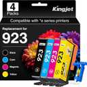 Kingjet 923 Ink Cartridges Combo Pack Replacement for HP 923 Ink Cartridges for HP Printers, Work for HP OfficeJet Pro 8130e 8135e 8139e 8138e 8122e 8124e 8120e Printer for HP923 Ink, 4-Pack