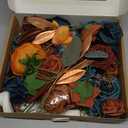 Ling's moment Artificial Flowers Wedding Rustic Teal Fall Combo for DIY Wedding Centerpieces Bouquets Combo Decorations (Grand)