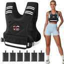 VBSD Adjustable Weighted Vest for Women Men 11-20lb Vest with 6 Ironsand Weights Body Weight Vest with Reflective Strip for Running Walking Strength Training Workouts