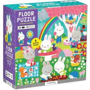 Mudpuppys Garden Bunnies 25 Piece Floor Puzzle, Features 25 Colorful, Oversized Pieces, Includes 6 Special Shaped Pieces of Adorable Bunnies and More, Ages 2+, Great Gift Idea!