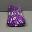 8 Pcs Cheerleading Pom Poms, Plastic Metallic Foil Cheer Hand Flowers Bulk, Cheerlead Pompoms for Adult Sports Team Ball Game 13.4 Inch, 75g Weight Each (Purple)