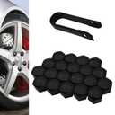 Zeathery 20 PCS Lug Nut Covers, Hexagonal Nut Rust and Dust Protector with Removal Tool, Tightly Fitting Anti-Theft Cap, Universal for Cars Tire Personalized Decorative Accessories (Black # 17 mm)