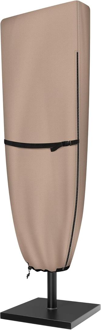 ULTCOVER Patio Parasol 600D Waterproof Outdoor Market Extra Large Umbrella Cover - Fits Double-Sided Umbrella 13-15 Feet