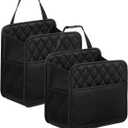 LXUNYI Car Organizer Back Seat, 2 Pack Waterproof Pu Leather Car Seat Storage Bag Large Foldable Universal Hanging Car Seat Back Organizer for Kids & Adults with Cup Holders Car Travel Accessories