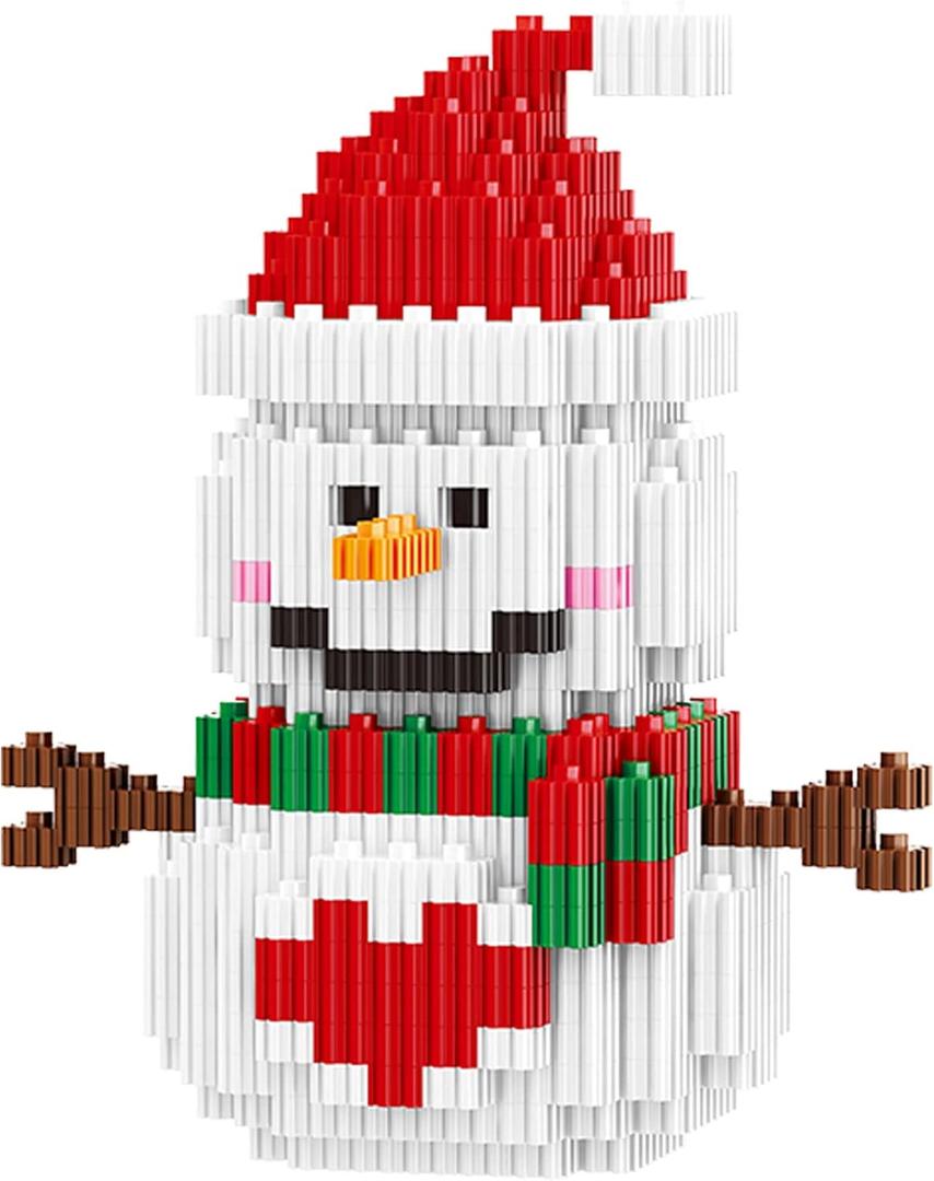 HGCYCF Christmas Building Blocks Snowman Compatible for Lego Christmas Micro Blocks Stacking New Toys Holiday Present Box New Year Birthday Gifts for Kids 612 Years Old (Snowman)
