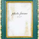 Vintage Picture Frame, Green Antique Ornate Picture Frame, Victorian Retro Decorative Photo Frames for Tabletop & Wall, Baroque Home Decor Frames, Gift Idea (Green, 5X7)