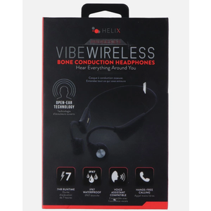 Helix ProSeries Vibe Wireless Bone Conduction Bluetooth Headphones - Black