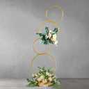 YALLOVE 5Ft Wedding Round Hoop Backdrop Stand, Detachable 4 Tier Gold Metal Flower Arch Frame for Photo Booth Background, Aisle Decor, Table Centerpiece, Stage Display, and More, Flower NOT Included