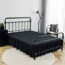 Bed Skirts Twin Size 18 Inch Ruffled Bed Skirt with Split Corners, 18 Inch Drop Dust Ruffle Bed Skirt with Platform, Black