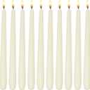 Taper Candles,Tapered Candlesticks - Dripless 10 Inch Ivory Candles, Unscented Tall Dinner Candle, Long 8 Hour Burning Household Candles, 10 Pack