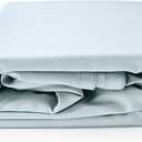 THE COTTON & SILK  100% Luxury Long-Staple Cotton Flat Sheet  5-Star Hotel Quality Bed Sheet, Soft, Breathable & Durable  Queen/Full Size (87 x 100), Misty Blue, 300TC