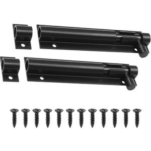 Piutouyar 2 Pcs 4 Inch Barrel Bolt Latch, Heavy Duty Sliding Door Latch Aluminum Alloy Mini Slide Bolt Latch Small Sliding Lock Door Lock for Security Gate Warehouse Garage Door Latches(Black)