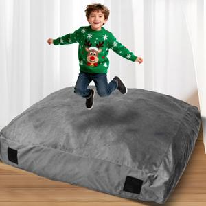 WOUDY Crash Mats for Kids Sensory, Sensory Pads for Autistic Children,Soft Foam Landing Zone, Soft, High-Density Foam Landing Zone Provides Safe Sensory, with Washable Cover, 3FT grey