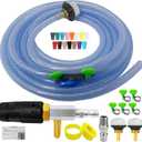 Adjustable Long Range Nozzle for Pressure Washer, Downstream Injection Spray Nozzle Kit 44.5 GPM, External Chemical Injector w/1/4" Quick Connect,15FT Hose,Shut-Off Valve & Filter,25004000 PSI.