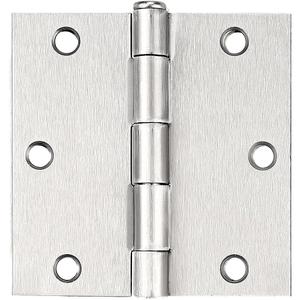 Probrico Interior Brushed Nickel Door Hinges, 3.5 X 3.5 Inch Door Hinges with Square Corners, Nickel Hinges for Doors, 12 Pack