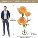 3PCS Giant Fake Artificial Flowers Indoor Decoracion Set - 80 Inchs Adjustable Waterproof 3D Paper Faux Large Flowers Outdoor Decor, Big Flower for Home Wedding Party Garden Hotel Office Backdrop