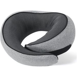 NOCRLG Travel Pillow, Travel Neck Pillow for Airplanes Car, 100% Pure Memory Foam Travel Pillow, Sleeping Essentials for Long Flight 360° Head Support Degree Dark Black