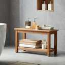 30'' Large Shower Bench Seat, Poly Lumber Bath Stool for Inside Shower Waterproof, HDPS Bathroom Chair for Shaving Legs with Adjustable Feet, Non-Slip & No Maintenance, Brown XL Size(30*13*18'')