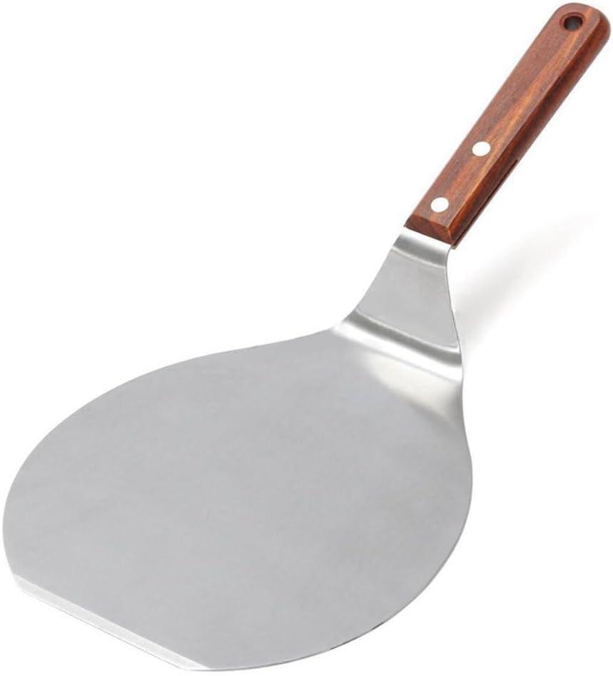 UTENEW Stainless Steel Pizza Spatula Peel Shovel Cake Lifter Wood Handle Plate Holder Baking Tool Baking Homemade Pizza 8Inch
