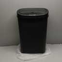 BestOffice Black Plastic Touch Free High-Capacity Garbage Can with Lid, 49L/13G, Rectangular, Quiet Close, Kitchen, Bedroom, Bathroom, Office