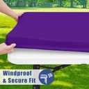 Moosfor Spandex 4 Foot Rectangle Table Cloth 2 Pack, Elastic Fitted Tablecloths for Picnic, Stretch Washable Patio Table Cover for Outdoor, Camping, Banquet and Parties (Purple, 30"x48")