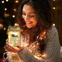 Sentimental Gifts for Mom, Mason Jar Night Light, Birthday Mothers Day Christmas Gifts for Mom from Daughter, Son, Kids(Warm Hug)
