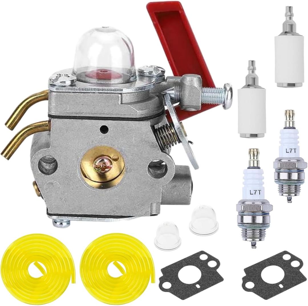 UT33600A Carburetor Tune Up KIts Fits for Homelite UT20760 UT33650A UT33650 UT20006 UT33600 UT32601A UT32605 UT32651 UT32651A 26cc String Trimmer Parts, for Ryobi 308054077 308054043 Weed Eater