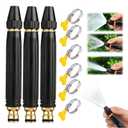 High Pressure Water Gun,Heavy Duty Power Washer Nozzle,Adjustable Spray Pattern Booster Nozzle for Garden Hoseâ€“ High Pressure Hose Nozzle for Car Washing,Patio Cleaning,Watering Sprayer(3Pcs+6 Clamp)