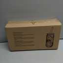 Halloween Cups 4 Pcs, 18 oz Skull Glass Cups with Lids and Straws Ghost Mug Glass Tumbler Mason Jar Iced Coffee Can, Spooky Gifts Boo Basket Stuffers Drinking Glasses Halloween Decorations