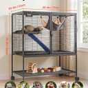 VEVOR Metal Small Animal Cage 36.22"H 2-Tier Rolling Ferret Cage On Wheels, 0.55" Wire Spacing Large Cages with Ramp, Tray, Bottom Shelf, Doors for Ferret, Chinchilla, Sugar Glider, Guinea Pig, Rabbit