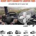 12V Fan RV|Truck Cooling Heavy Duty 8" Metal Car Fan Bus|Boat|Forklift|Car|Camper|Lawn|Mower|Tractor 2-Speed Silver