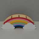 Bright Creations Rainbow Wooden Pen Holder for Desk Accessories, Cute School Supplies (12.6 x 5.04 x 2.32 In)