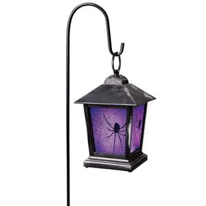 Spirit Halloween Purple LED Creepy Spider Lantern Pathway Markers, 3 Pack, Halloween Lighting, Outdoor Decor, Multicolor