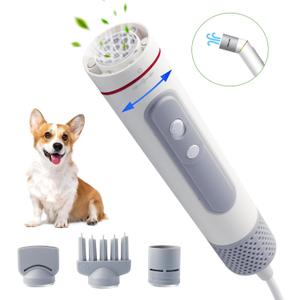 Dog Hair Dryer, Portable Handheld Pet Hair Dryer with 3 Temperature Adjustment Rotatable Wind Head and 3 Nozzles, High Speed Pet Blow Dryer for Dogs for Home or Travel