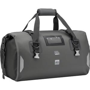 KEMIMOTO Waterproof Motorcycle Dry Bag – Duffle Tail Bag Soft Luggage, 40L Large Capacity with 4 Quick-Release Straps, Dustproof for Touring, Adventure, Motorcycling & Camping Grey, 40L