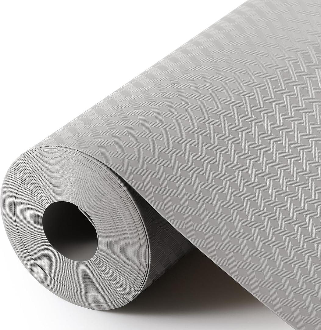 Shelf Liners for Kitchen Cabinets Non Adhensive Grey 23.6"× 393.7"